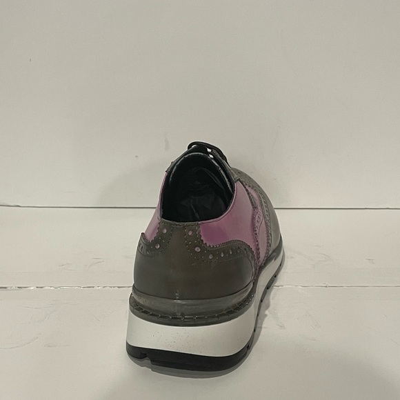 Duca shoes casual sneakers leather calf gray/pink Oxford